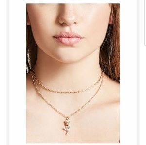 Forever 21 Rose Charm Necklace